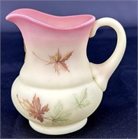 Fenton Burmese Fall Leaves Mini Pitcher UV