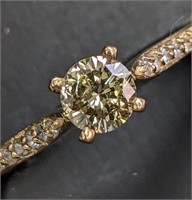 $3000 14K  Diamond (0.45Ct,I2,Fancy Yellow) Ring