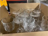 mix lot of nice stemmed goblet glasses