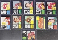 Football Cards 11 different 1962 Topps Washington
