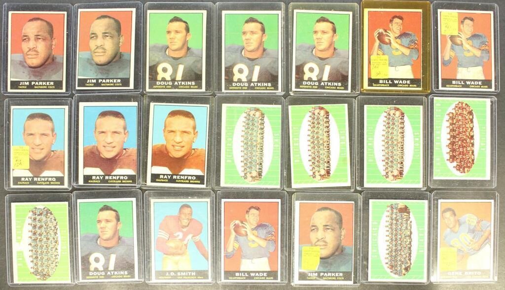 Football Cards 1961 Topps 21 total in top loaders,