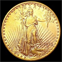 1913-D $20 Gold Double Eagle CLOSELY UNCIRCULATED