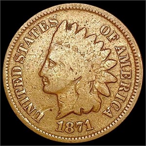 1871 Indian Head Cent LIGHTLY CIRCULATED