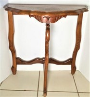 Carved Demilune Table
