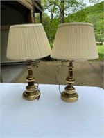 Pair Brass Touch Lamps