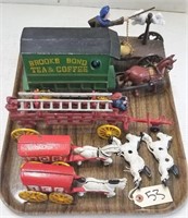 LOT OF 5. CAST IRON TOYS.