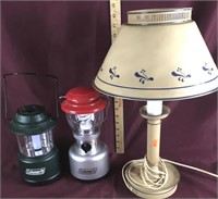Vintage Tole Table Lamp & Lanterns
