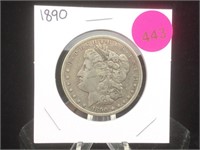1890-O Morgan Silver Dollar in Flip