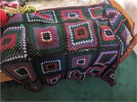 Large crocheted blanket, sweater and various