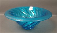 N'Wood Blue Optic Swirl Deep Rolled Rim Bowl