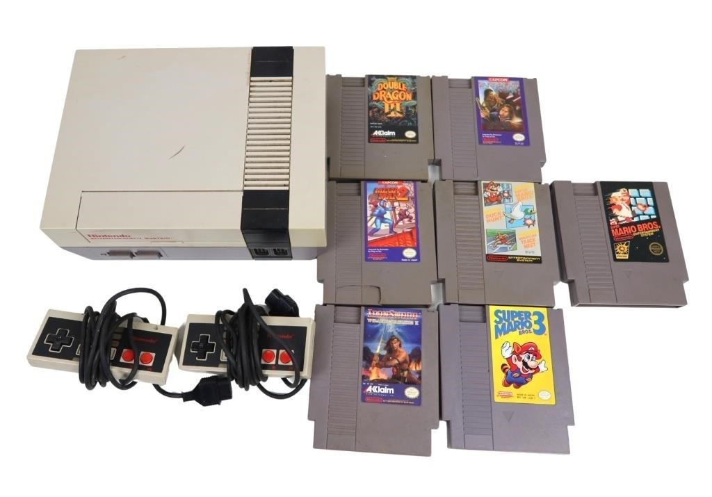 NINTENDO ENTERTAINMENT SYSTEM, CONTROLLERS & GAMES