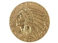 1908 $5 Gold Half Eagle