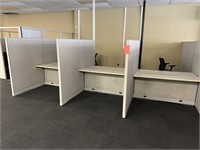 lot of (3) cubicles with desk and electrical