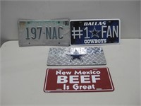 Four Vanity Plates & One Arizona License Plate