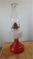 White Flame Co. Oil Lamp w/ Ruby Colour Base
