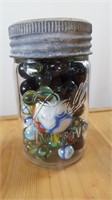 5.5" Tall Ball Mason Jar of Marbles