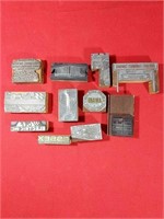 Eleven Metal Block Stamps