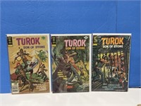 3 Gold Key 1977 Turok Son of Stone Comics with