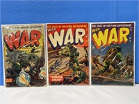 3 Atlas/Marvel War Comics with 10cent Cover Prices