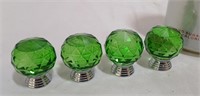 Green glass knobs