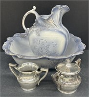 (N) 2955 Silver Sugar Dish/Creamer and Hand