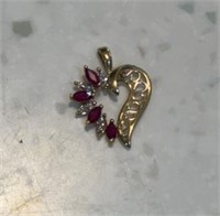 Ruby and diamond 14kt 1.12g