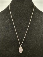 Sterling silver necklace with holographic double