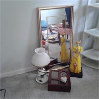 Jewelry Box, Lamp, Mirror and Figurine