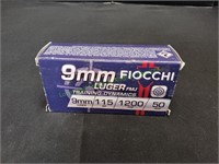 Fiocchi 9mm Luger FMJ 115gr, 50ct
