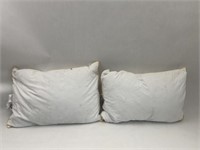 2 Standard Simmons Feather Pillows