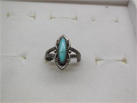 Sterling Silver Ring w/Turquoise Stone Size 8