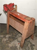 Wooden Vise Bench with Vise