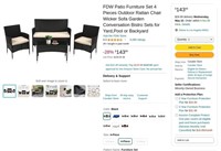FB3115  FDW Patio Furniture Set 4 Pieces Outdoor R