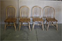 (4) Kitchen Chairs, Red Oak