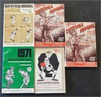 5 vintage Official Baseball Annuals