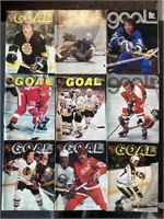 9 Vintage Goal hockey magazines