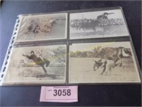 Seven early 1900 Rodeo Western Cowboy postcards
