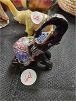 Handpainted Black Lacquered Elephant