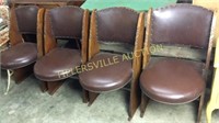 Antique oak carved lodge chairs 2 have ash trays