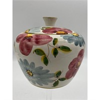 Vintage Floral Porcelain Jar W/ Lid