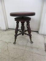 ANTIQUE BALL AND CLAW PIANO STOOL 19"T X 14"W