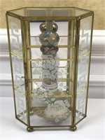 Glass Curio Cabinet- Cloisonne, misc.