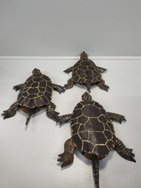 Metal Painted Turtles (3)