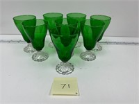 Anchor Hocking Burple Green Water Goblet Glasses