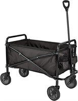 Folding Outdoor Utility Wagon w Cover Bag, Black