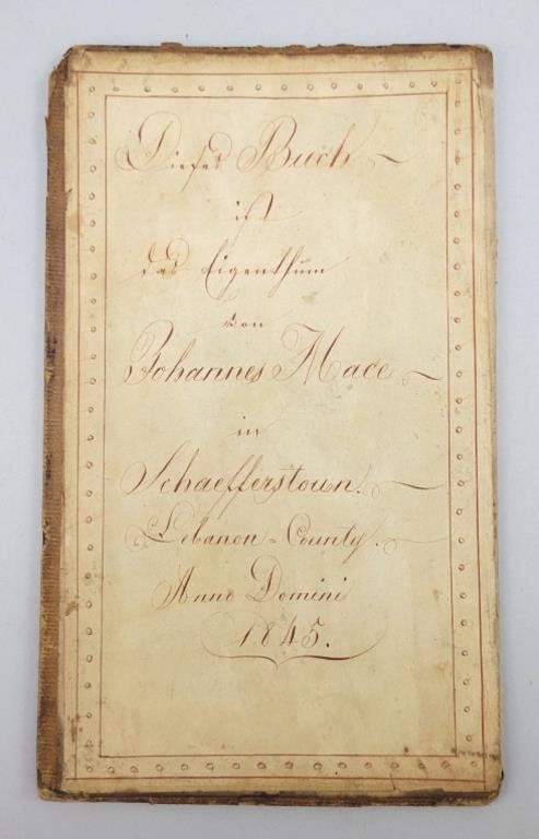 1845 Historical Schaefferstown, PA Book Plate