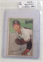 1952 Bowman Warren Spahn #156 Card