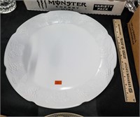 Lg White Round Serving Platter