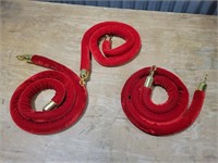 Lot of 3 Red Velvet Stanchion Rope
