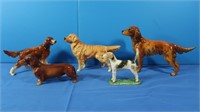 5 Porcelain Dogs